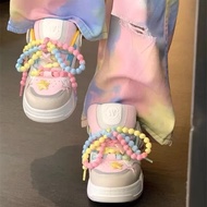 Color Peach Laces Adapt to Sauce Big Toe Shoes Canvas Shoes Ocai Accessories Bubble Shoes Open Smile