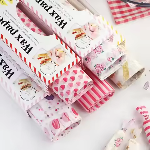 Wax Paper Snack Pad Paper Printing Food Packaging Paper Oil Proof Baking Wax Paper 50 Sheets/box