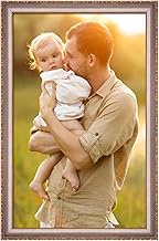 24x36 Frame Champagne Gold, Elegant Ornate 36x24 Picture Frame with Floral Trim, for 24 x 36inch Gal
