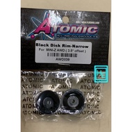 Atomic 1/28 Mini RC Car Black Disk Rim-Narrow (3.5* Offset) - AWD039