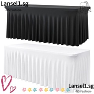 LANSELL Table Skirt, Spandex Elastic Stretch Tablecloth,  Universal Washable 4/6FT Bed Cover Wedding