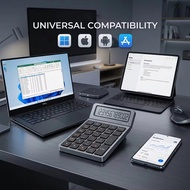 Tri-Mode Wireless Numpad and Calculator with Adjustable Screen, Hot-Swappable, Rechargeable Wireless