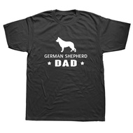German Shepherd Dog Dad T Shirt Summer Style Short Sleeve Cotton T-shirt High Quality Men Clothings