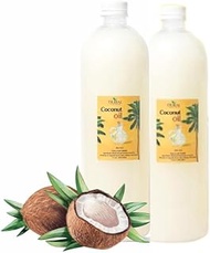 Tribal Ecoshop 100% Natural Wood Pressed Coconut Oil - Pack of 2 | Extracted on Wooden Churner | 1 L