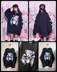 ▪現貨▪日單NOEMIE Sanrio KUROMI 2ways 印花加絨衛衣 onepiece