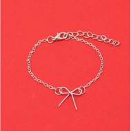 Silver plated bow Infinity charm Bracelet