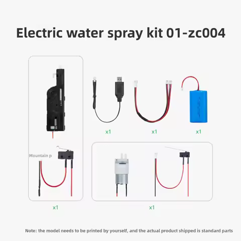 Original Bambu Lab Electric Water Gun 01 Water Spray Kit 3D Printed Model Component ZC004 Maker Trea
