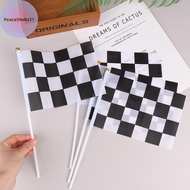 PeaceShells 10Pcs Black And White Square Hand Flag Racer Waving Flag Racing Flags Car Flag SG