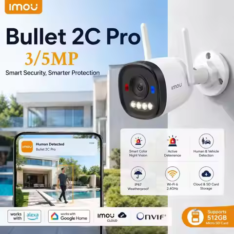 IMOU Bullet 2C Pro 3MP/5MP 2K/3K WiFi 6 Outdoor AOR Mode Security Camera Human Vehicle Detection Nig
