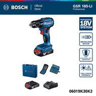BOSCH ชุดสุดคุ้ม GSR 185-LI Brushless 2 Batt 2 Ah และชุด X-Line - 33 Pcs.(Blue)