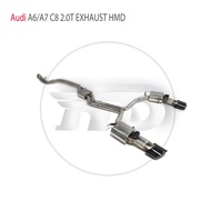 HMD Stainless Steel Exhaust System Performance Catback for Audi A6 A7 C8 2.0T Resonator Valve Muffle