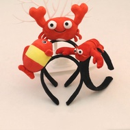 Super Cute Lobster Crab Headband Plush Cartoon Doll Hairpin Adult Children Activity Decoration Influencer Live Powder-Absorbing