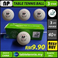 AP 40+ 3-Star 3's 40+mm White Table Tennis Balls Plastic Seamed Training Ball Bola Ping Pong