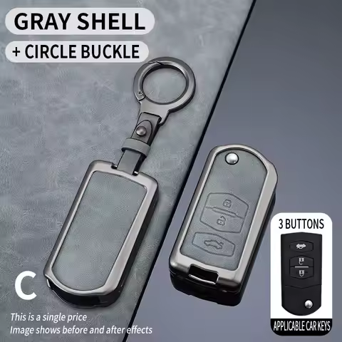 2 3 Bottons Metal Car Key Cover Fob Case Shell for For Mazda 2 3 5 6 8 CX7 CX-7 CX5 CX-5 CX9 CX-9 MX