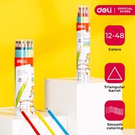 Deli C112 Enovation Wood Free Colored Pencil 12/24 Colors/Tube Colour Pencil Set