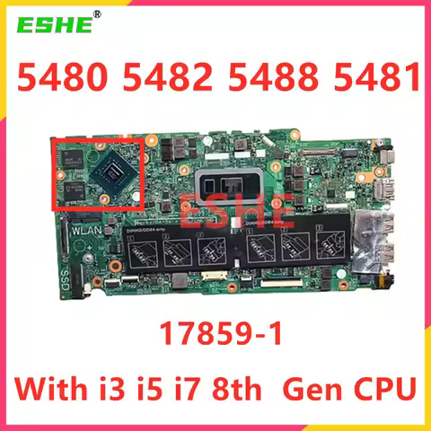 17859-1 For DELL Inspiron 14 5480 5481 5482 5488 Laptop Motherboard With I3 i5 i7 8th Gen CPU 2G GPU