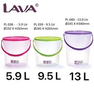 LAVA Air Tight Multipurpose Round Storage Container / Food Container with Handle / Balang Kedap Udara Pemegang / Keropok