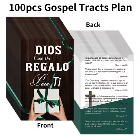 100pcs Spanish Gospel Cards-Bible Verse Christian Pocket Tract Plan Card For Church Redemption Spiri