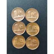 Malaysia 1st Series Parliament 1 Cent 1987 ( X6 )