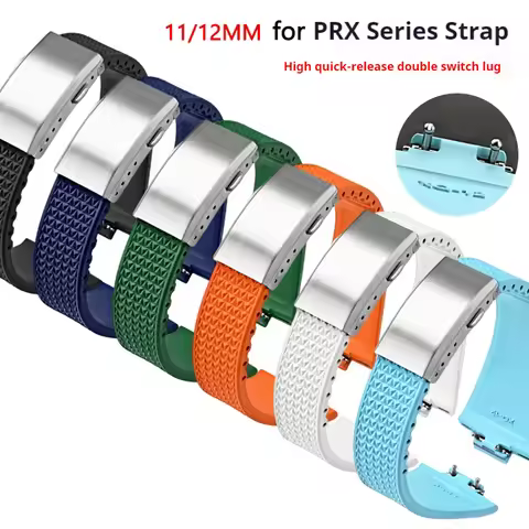 Fluoro Rubber Strap for Tissot PRX Powermatic 35mm 40mm Folding Buckle FKM Sport Waterproof Quick Re