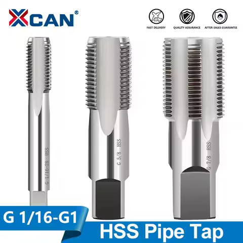 XCAN 1pc HSS Pipe Tap G1/16 G1/8 G1/4 G3/8 G1/2 G5/8 G3/4 G7/8 G1 BSP Metal Screw Thread Tap Threadi