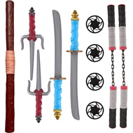 Liberty Imports Ninja Toy Weapons Kids Role Play Set with 2 Katana Swords, 2 Sais, 2 Foam Nunchucks,