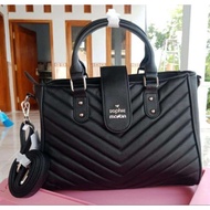 TAS SOPHIE MARTIN PARIS PROMO QISYA TAS TERBARU T6601B5 TAS CANGKLONG JINJING KERJA WANITA HITAM BES