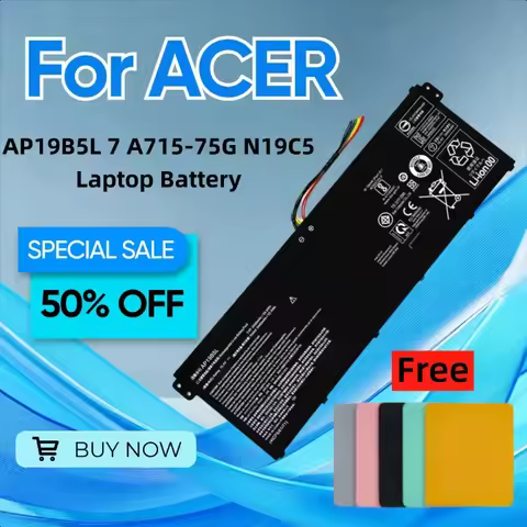 For ACER AP19B5L Aspire 7 A715-75G N19C5 Laptop Battery Give Away A Mouse Pad