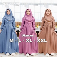 Gamos Girls Gamis Kides Gamis Girls 2026 Hamis Amak Idhul Fitri Bsju Ghmis 2026 Syari Children's Set