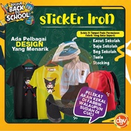 40pcs Sticker Iron Nama Baju Tampal atas Baju Iron Sticker Label Baju & Iron On Label, Pelekat Nama 