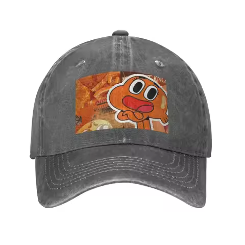 Darwin Watterson The Amazing World Of Gumball Anime Washed Denim Cap Baseball Caps Adjustable Hat Su
