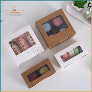 [20pcs/pack] 2&amp;4 Grid Kraft Paper Baking Food Window Box Packaging / Handmade Muffin Cake Dessert Pastry Box / Xmas Wedding Birthday Favor Brownie Candy Biscuits Gifts Packaging
