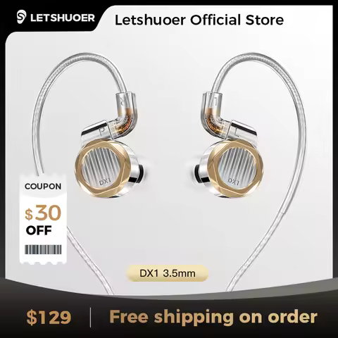 LETSHUOER DX1 11mm Dynamic Driver HiFi In-Ear Monitor Earphones Audiophile Wired IEMs with Detachabl