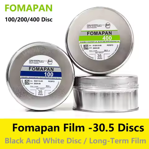 Original FOMAPAN 100/200/400 135 30.5 m Czech Black And White Disc Film Reverse disc Packaging Disc 