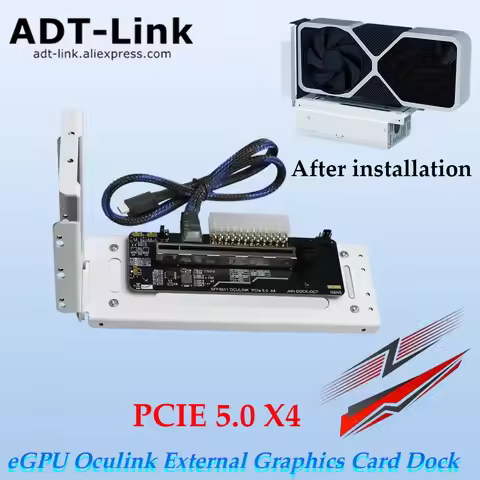 ADT-Link PCIE 5.0 X4 eGPU Oculink External Graphics Card Dock GDP Laptop M.2 External Docking Statio