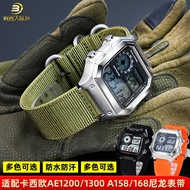 Suitable for Casio Small Square AE1200/1300 A158/A168 F91W Nylon Canvas Watch Strap Accessories