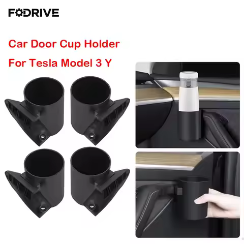 2/4pcs For Tesla Model 3 Y Car Door Cup Holder Cup Storage Box Rack Door Mount Drink Rank Water Bott