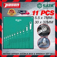 SATA 08012 11 PCS Metric Offset Double Box End Wrench Set