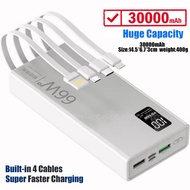 【SG Ready Stock】3C 40W/66W Powerbank 30000mAh|Power Bank Fast Charging With Built-in Cable Flash Cha