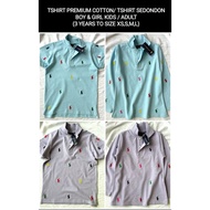 Tshirt Premium Cotton Boy Kids Baju Raya Tshirt Sedondon Tshirt Dewasa Tshirt Kolar Budak Baju kolar