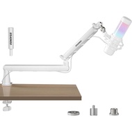 2026 Upgraded Microphone Boom Arm, Magnetic Cable Management Low Profile Mic Stand 360° Rotatable De