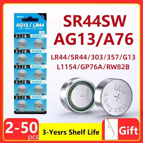 2-50pcs LR44 Batteries AG13 Button Cell Battery 1.5V 357 SR44 LR1154 Button Coin Batteries L1154 Bat