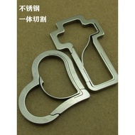 420 Stainless Steel Carabiner Love Cross Car Keychain Outdoor Multifunctional Hanging Buckle EDC Too