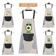 Hand-wiping Kitchen Household Cooking Apron Oil-proof and  Universal Sleeveless Apron Avocado Patter