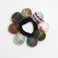純手工羊毛氈彩色球球髮圈/髮飾/成人大童綁頭髮綁馬尾可愛橡皮圈
