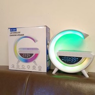 【全新有盒】BT-3401 多功能 LED 無線充電藍牙喇叭 (時鐘/鬧鐘/RGB氛圍燈/FM)