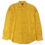 成色極佳的FENDI 2021 Zucca 100% 絲質長袖襯衫，38 碼，黃色，義大利製造，正品，男款，FS0808