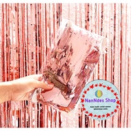 ROSE GOLD Foil curtain / Backdrop / Tassel curtain / Foil fringe curtain