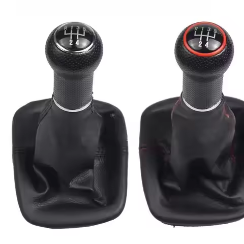 For Leather Manual Transmission MT Gear Shift Knob Gaiter Handle 5 Speed Golf 2 3 4 Cabrio Polo 6N P