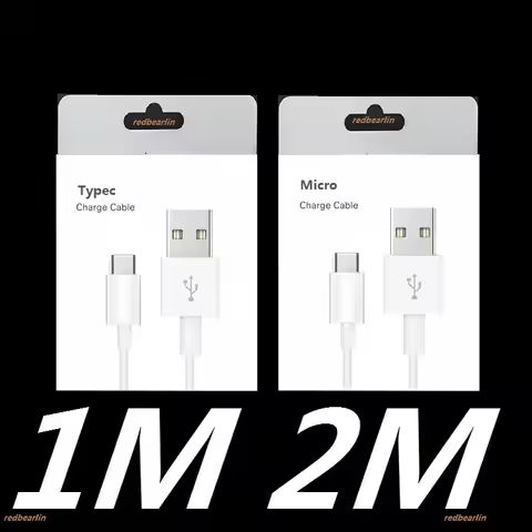 100Pcs 1M 2M 6FT White USB C Type c Micro V8 5Pin Charger Cable For Samsung Galaxy S6 S10 S20 S23 S2